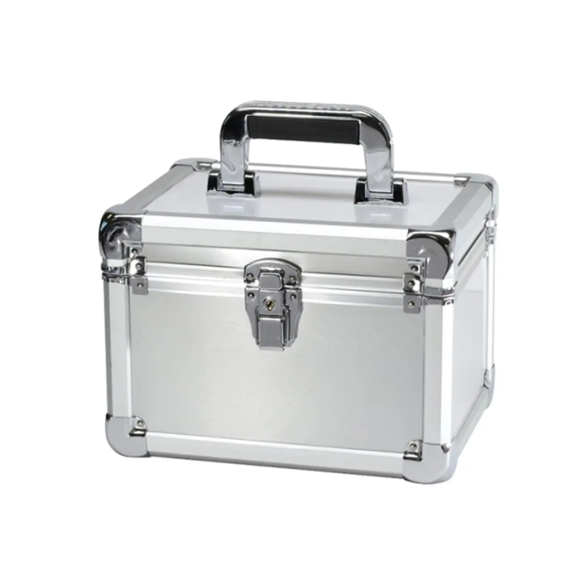 TZ Case Men's 11-Inch Brushed Aluminum Briefcase, Hard Shell Luggage with Reinforced Metal Corners and Key Lock Latch, Silver, Luggage & Bags, Reinforced Metal Riveted Corners