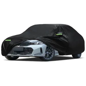 Car Cover Custom Fit for 2007-2025 BMW 3 Series M3 320i 325i 328i 330i 340i, Migaven Waterproof Full Exterior Cover Sun Rain Protection with Door Zipper Black