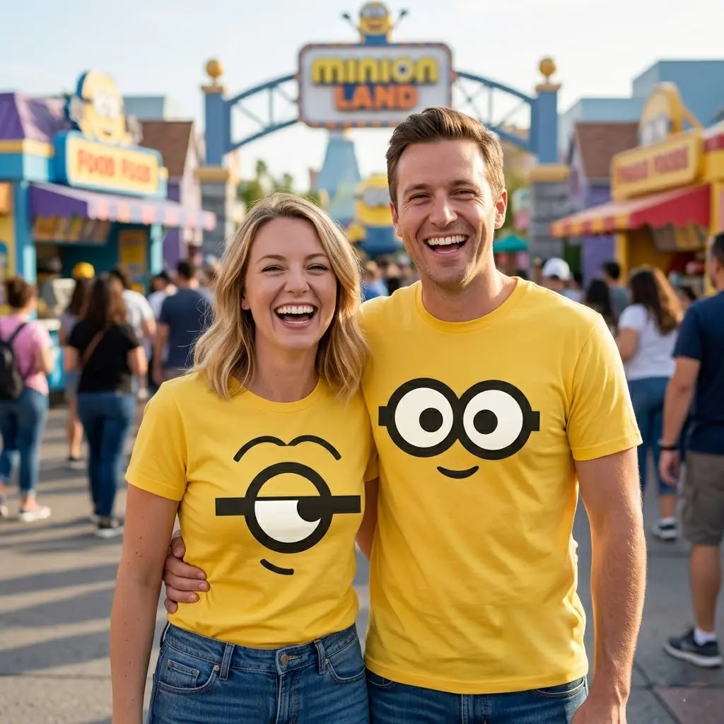 [FREESHIP] Couple Funny Minions Shirt, Face Minions Family Shirt, Funny Teams T Shirt, Minions Couple Shirt, Y2K Streetwear T-Shirt, Unisex Crew Neck, Vintage Hip-Hop Sports Graphic
