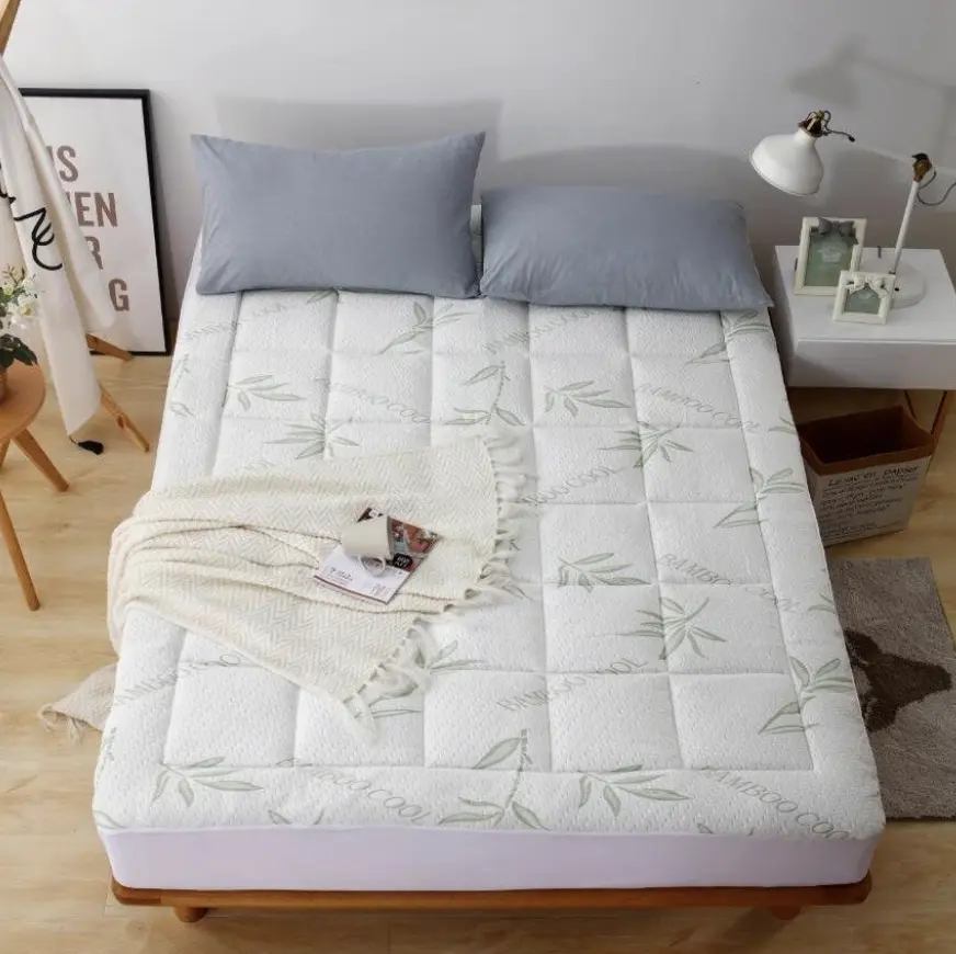 Mocassi Bamboo-Derived Rayon Mattress Protector for Mattresses up to 16in, Silky-Soft Hotel Premier Touch