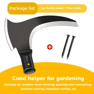 Two-in-one Sickle Head for Gardening and Farm Work - Sharp Thickened Sickle Head for Weed and Branch Trimming - Versatile Tool for Lawn Mowing, Pruning, and Tree Cutting Shrubbery Trimmer Tool Kit Tool Box