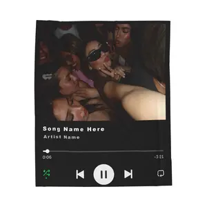 Custom Blanket with Your Photo & Favorite Song – Personalized Fleece Blanket, Wedding Gift, Couples Gift