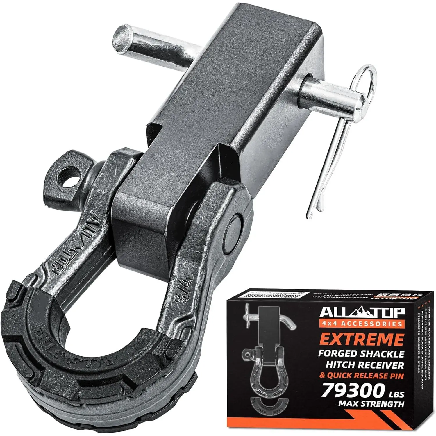 Extreme Forged Shackle Hitch Receiver w/Quick Release Pin - 79300Lbs MBS 11000Lbs WLL