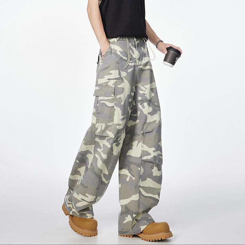 Camouflage Pants Unisex, Spring and Autumn Cotton Straight Loose Large Size Work Pants, Trendy Versatile Wide Leg Casual Long Pants Slimming