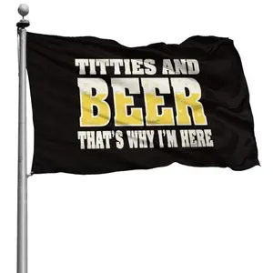 Funny Beer Flag That's Why I'm Here Funny Garden Flag 3x5ft Single Flag For Outdoor Decoration Banner Seasonal Decoration Background Decor