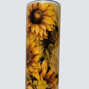 Tumblers Personalizado de Girasoles de 20 oz - Customizable Bottle for Personal Use - Drinkware