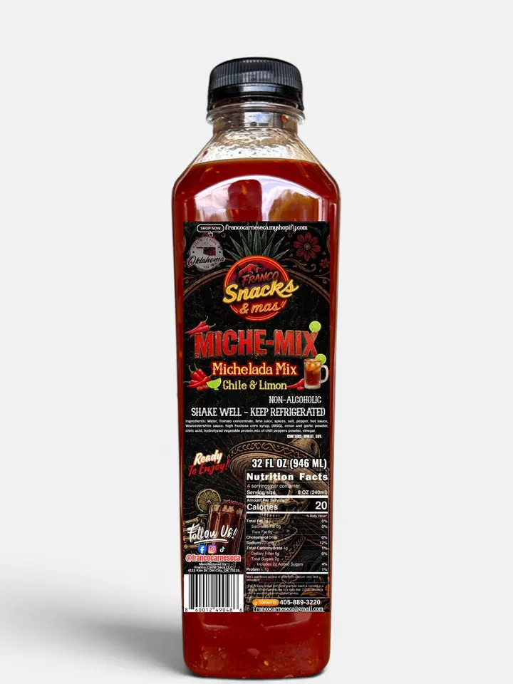 MicheMix Chile Limón - Michelada Mix 32 Fl Oz Authentic Mexican Inspired Beverage Mix for Bold Refreshing Flavors