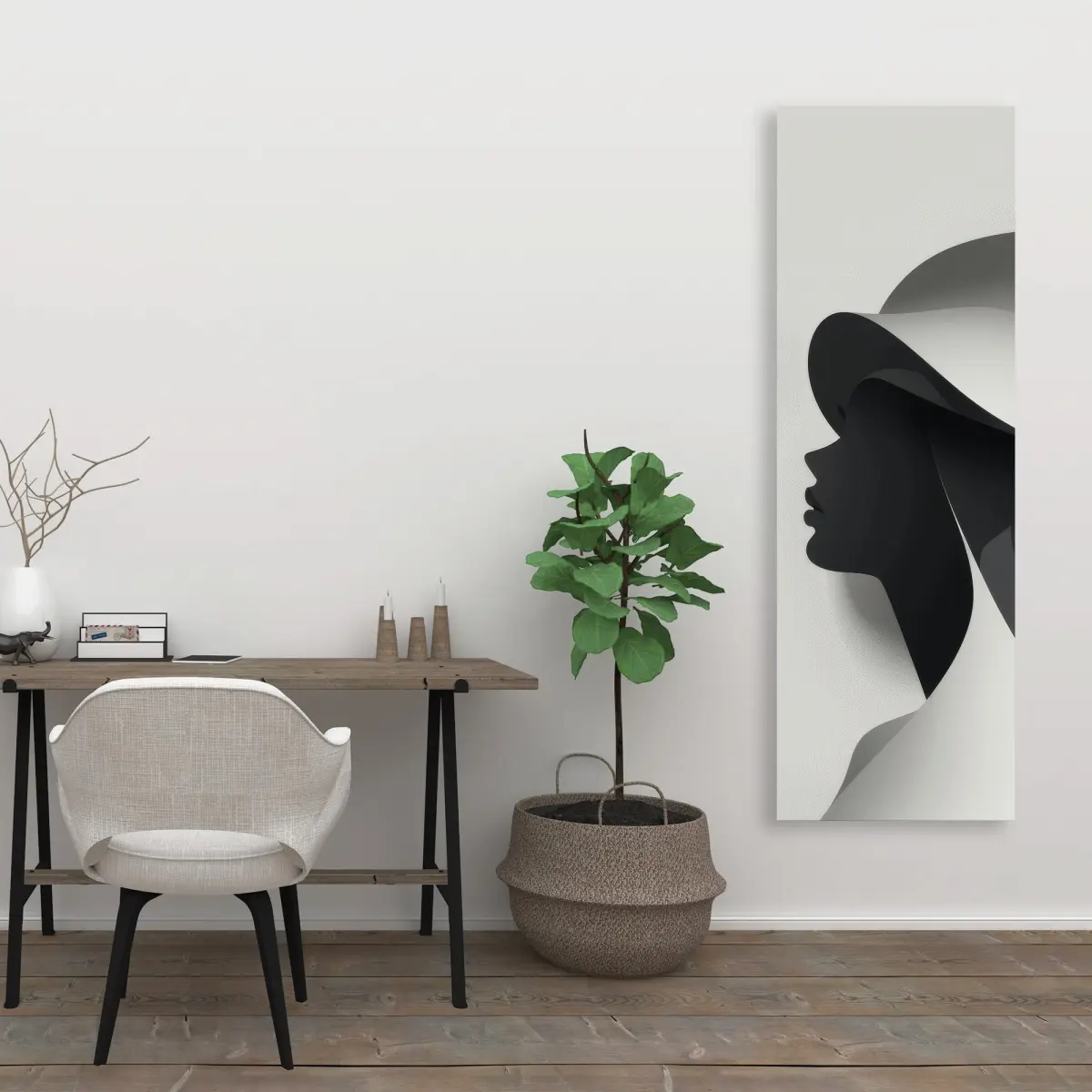 Pictorem C1RC2060HJJMQ0 20 x 60 in. Duality - White Canvas Wall Art for Elegant Home Decor - Stylish Art