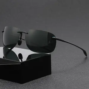 Ultralight Polarized Protection Sports Eyewear, TR90 Rimless Flexible Frame UV400 Sports Eyewear, UV Protection for Running, Fishing, Driving