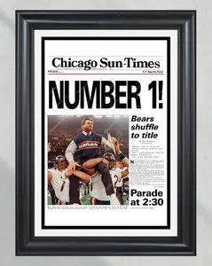 1986 Chicago Bears Super Bowl champions Poster No Frame newspaper front cover print Mike Ditka Buddy Ryan Soldier Field