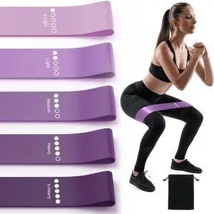 Resistance Bands for Working Out, 5-Pack Elastic Loop Exercise Bands for Strength  Stretching,  Gym Equipment for Pilates Yoga Physical ,  Glute Arm Workout Kit for Women Men
