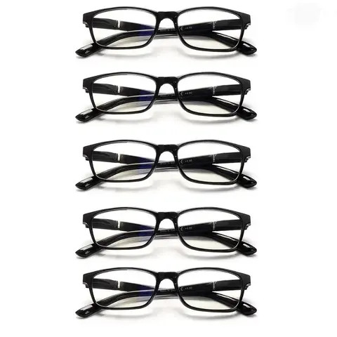 5 Pack Blue Light Blocking Reading Glasses Anti Glare Fatigue Lightweight Spring Hinge Unisex Office Work Computer Readers Durable Eyeglasses Daily