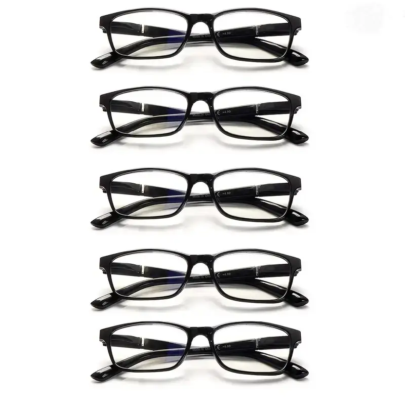 5 Pack Blue Light Blocking Reading Glasses Anti Glare Fatigue Lightweight Spring Hinge Unisex Office Work Computer Readers Durable Eyeglasses Daily