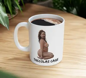 Thiccolas Cage Mug | Nicolas Cage | Funny Actor Mug | Gag Gift | White Elephant | Funny Mug | Secret Santa | Ugly Mug 11 Oz