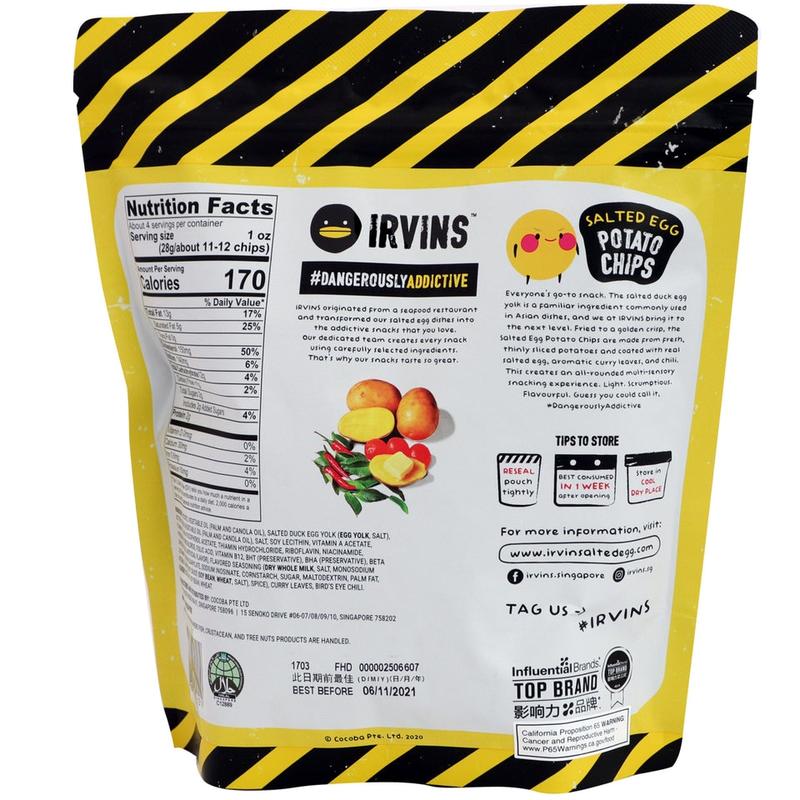 Irvins Salted Egg Snacks –Salmon Skin, Potato Chips Original & Potato Chips Hot Flavors
