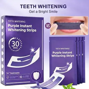 28 PCS Whitening Sessions,Purple Teeth Whitening Strips,Purple Tooth Whitening, Tooth Stain Treatment, Combining Whitening and Colour Correction,Peroxide-Free Enamel-Safe whiten