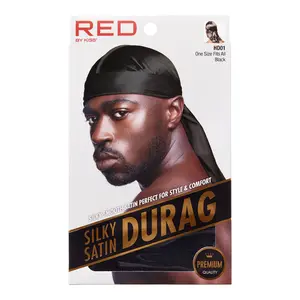 RED by KISS Premium Silky Satin Durag – 360 Waves & Pixie Cut Headwrap for Men & Women