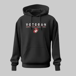 Marine Corps Veteran Graphic Hoodie, United States Marine Corps VETERAN USMC Vet Pullover, Semper Fi Military Pride Hoodie, Veteran Support Gift, Patriotic Streetwear Cozy Everyday Outfit