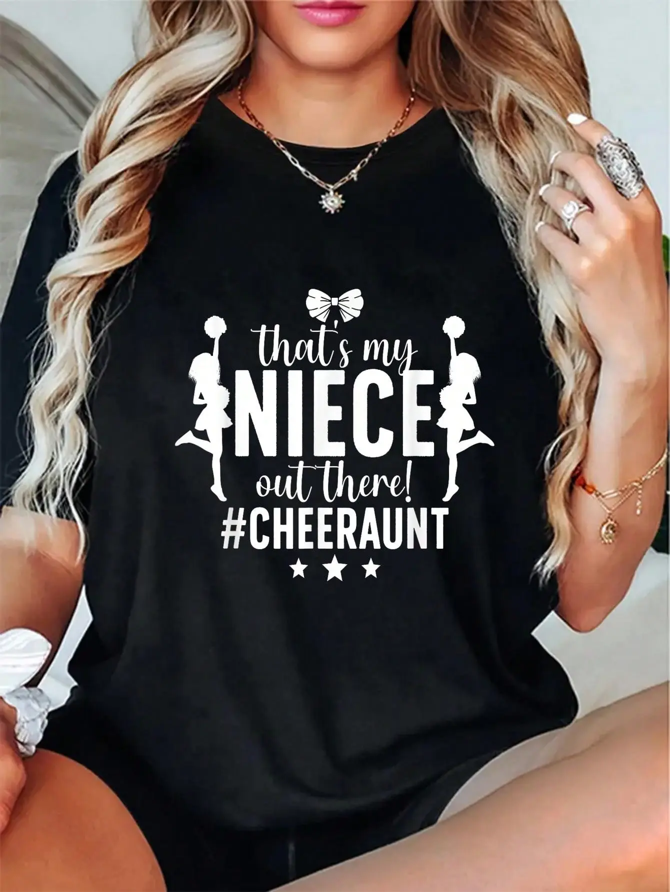 100% Cotton That's My Niece Cheer Aunt Cheerleading Auntie T-Shirt