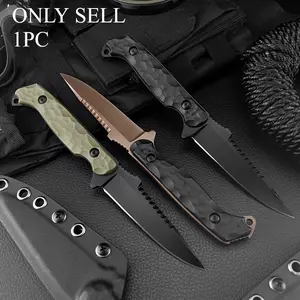 New High Hardness Fixed Blade Knife with Sheath 7Cr13Mov Blade Nylon Fiber Handle Jungle Outdoor Knife Camping Survival Knife Stainless Steel Knives