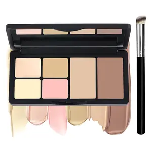 6 Colors Correcting Concealer Contour Makeup Palette,Cream Concealer Contour Palette for Dark Circles Blemish Redness,Highlighting Long Lasting Contouring Liquid Foundation Makeup with Brush