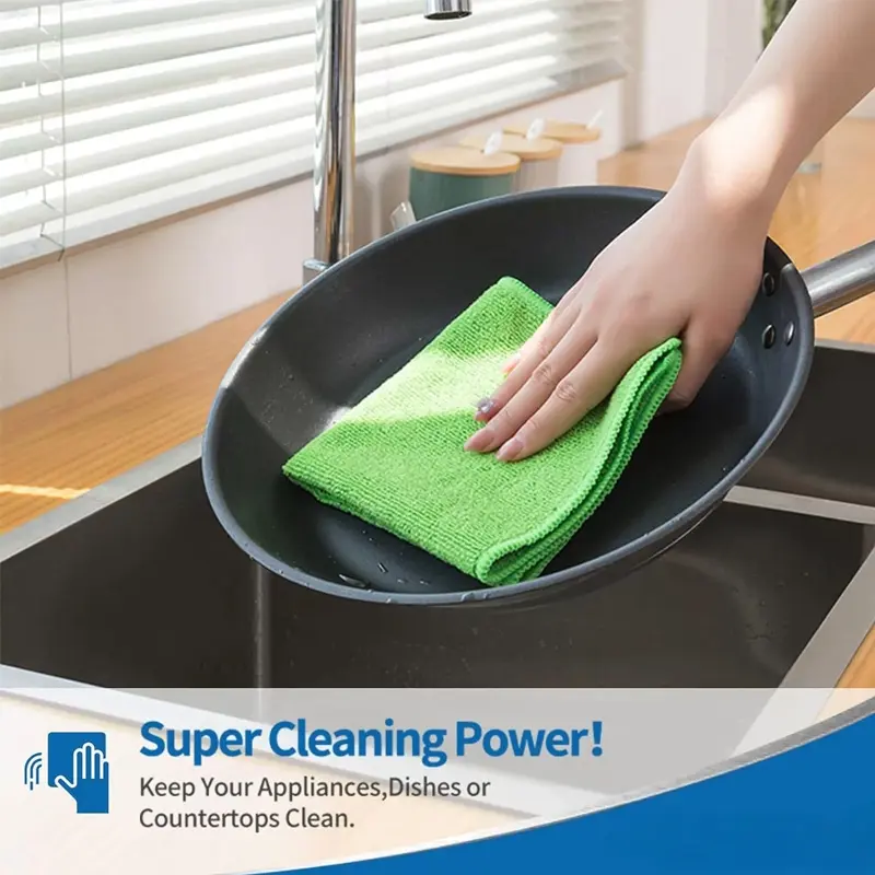 Microfiber Cleaning Cloths in 10, 20, or 40 Bulk Packs - Solid Color, Water Absorbent, and Scratch Resistant Towels for Car, Kitchen & Home, Unisex, Multifunctional, Removable & Washable, 10-Pack, Reusable, Wipe Clean, Single Color Per Pack