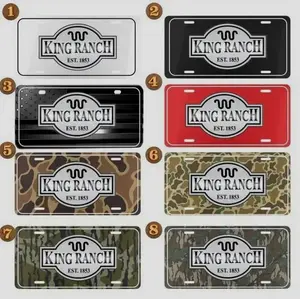 Old School KING RANCH Camo License Plate 12 x 6 100% Aluminum Custom Vanity Plate with 4 Pre-Drilled Holes Assembled in USA Personalized Decor