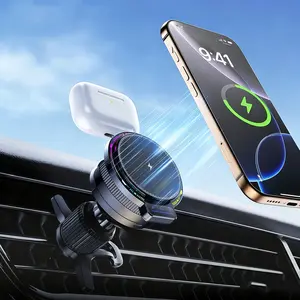 3-in-1 Magnetic Wireless Car Charger Mount, Magnetic Charging Design, Magnetic Hold, Fast & Stable Charging for Wireless-Charging Phones, Compatible with AirPods & Smartwatches, Dash/Windshield Car Phone Holder, Ideal Gift for Drivers