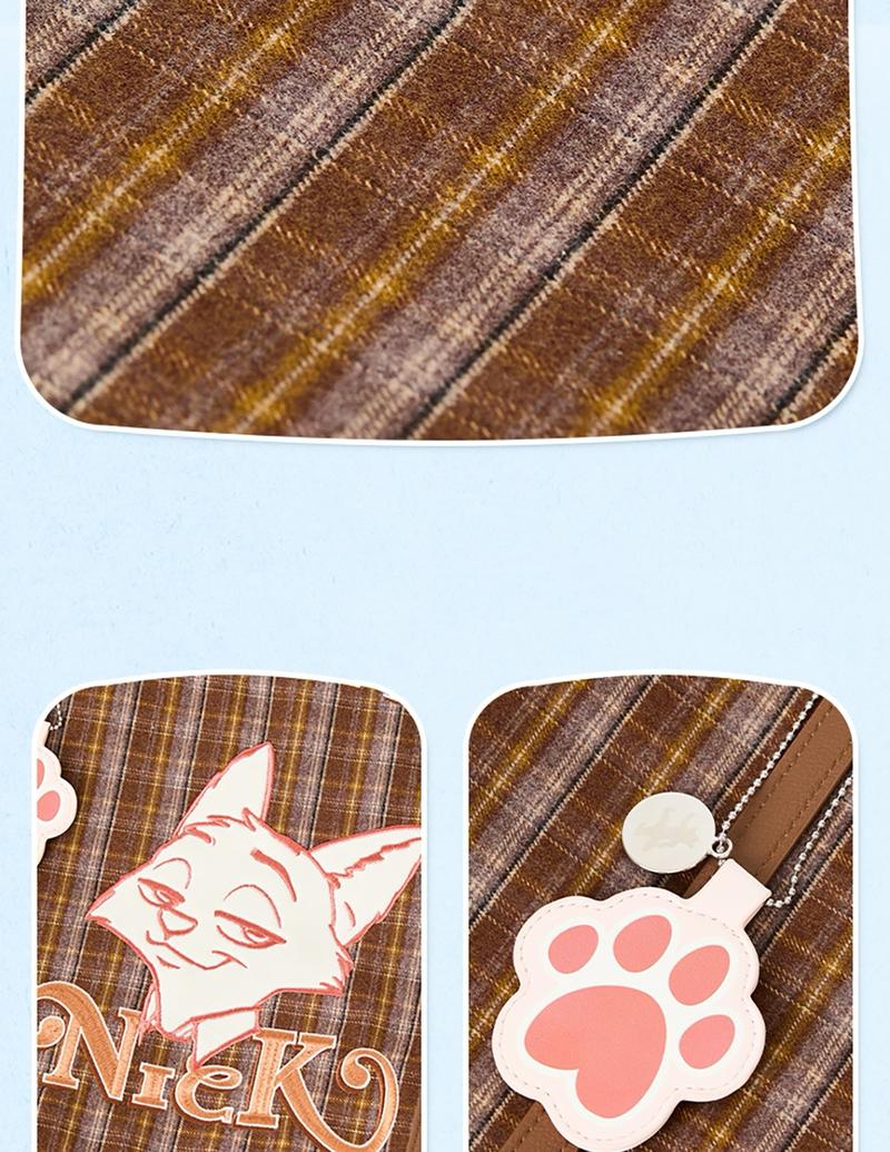 Disney Zootopia Series Plaid Tote Bag Fashionable Cute Shoulder Bag For Daily Use,Large Capacity,Durable Material,Commute & Shopping,Holiday & Holiday Haul