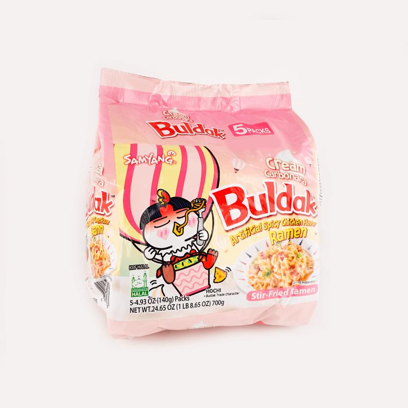 SAMYANG Korean Buldak Carbonara Stir-Fried Buldak Ramen Carbonara Hot Chicken Flavor, Carbonara Topokki, 4 Combination, 57.64oz