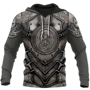 Fashionable 3D printed knight men's hoodie knight T-shirt Harajuku hoodie women's casual jacket pullover