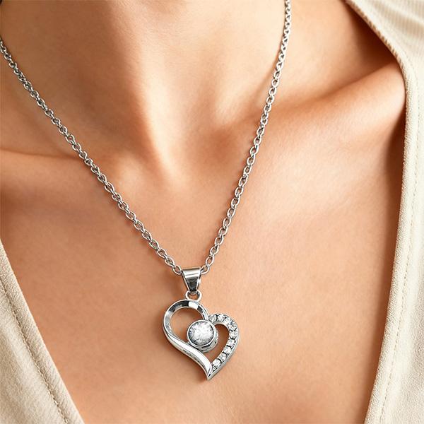 Preserved Red Real Rose with Heart I Love You Necklace, Eternal Flowers Rose Birthday Gifts for Women Her Mom Wife Girlfriend Grandma, Romantic Gifts for Mother's Day, Valentine's Day, Christmas, Birthday Anniversary