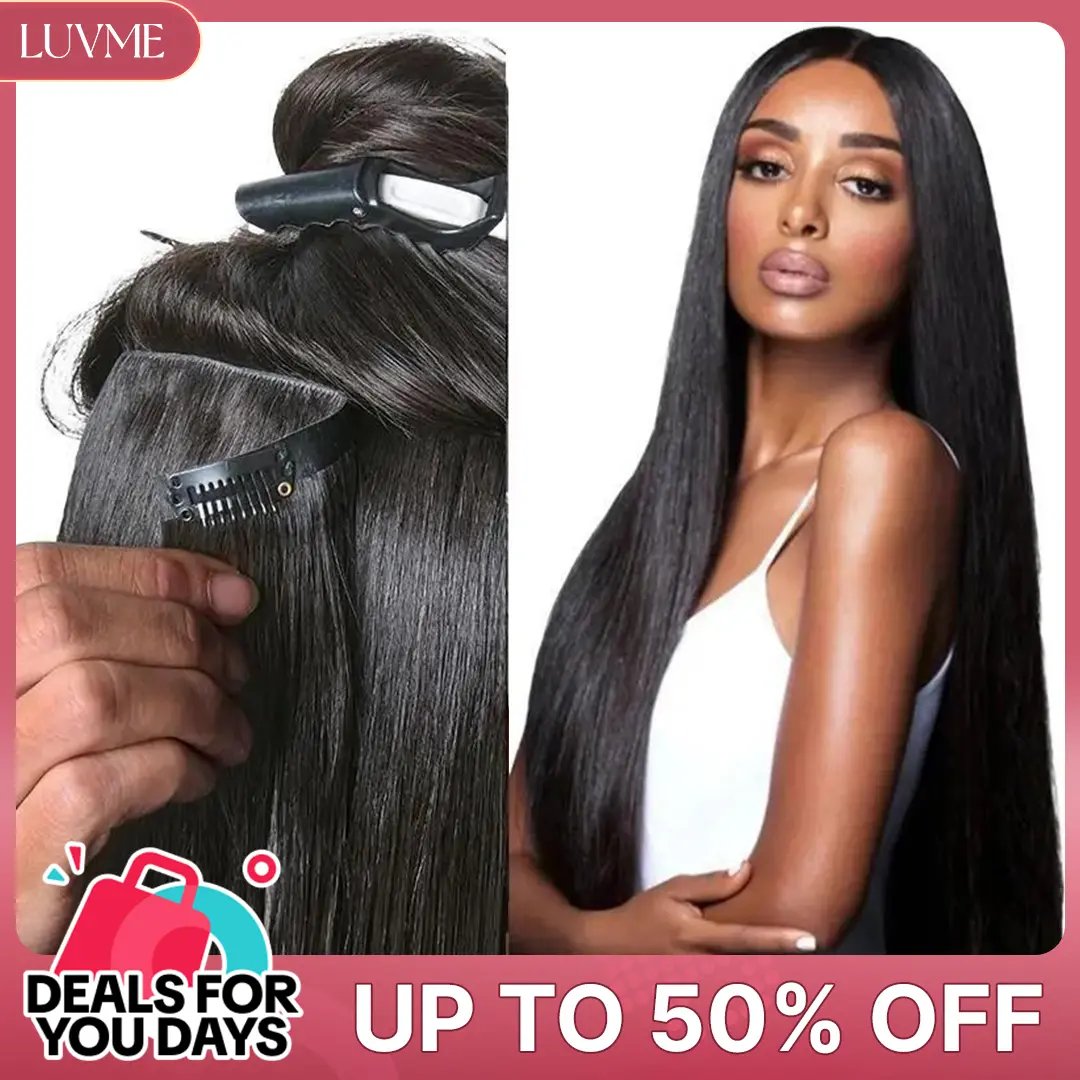 LUVME Clip-Ins 100% Virgin Human Hair Seamless & Invisible Edge Straight/Body Wave/Kinky Curly-Yaki Straight-Messy Curl-Burmese Curl #DealsForYouDays LUVME Clip-Ins 100% Virgin Human Hair Seamless & Invisible Edge Straight/Body Wave/Kinky Curly-Yaki Straight-Messy Curl-Burmese Curl #DealsForYouDays