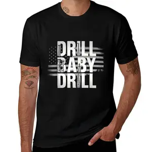 Drilling Rig Mens T Shirts Cotton Short Sleeve T-Shirt Crew Neck Tees Casual Shirt