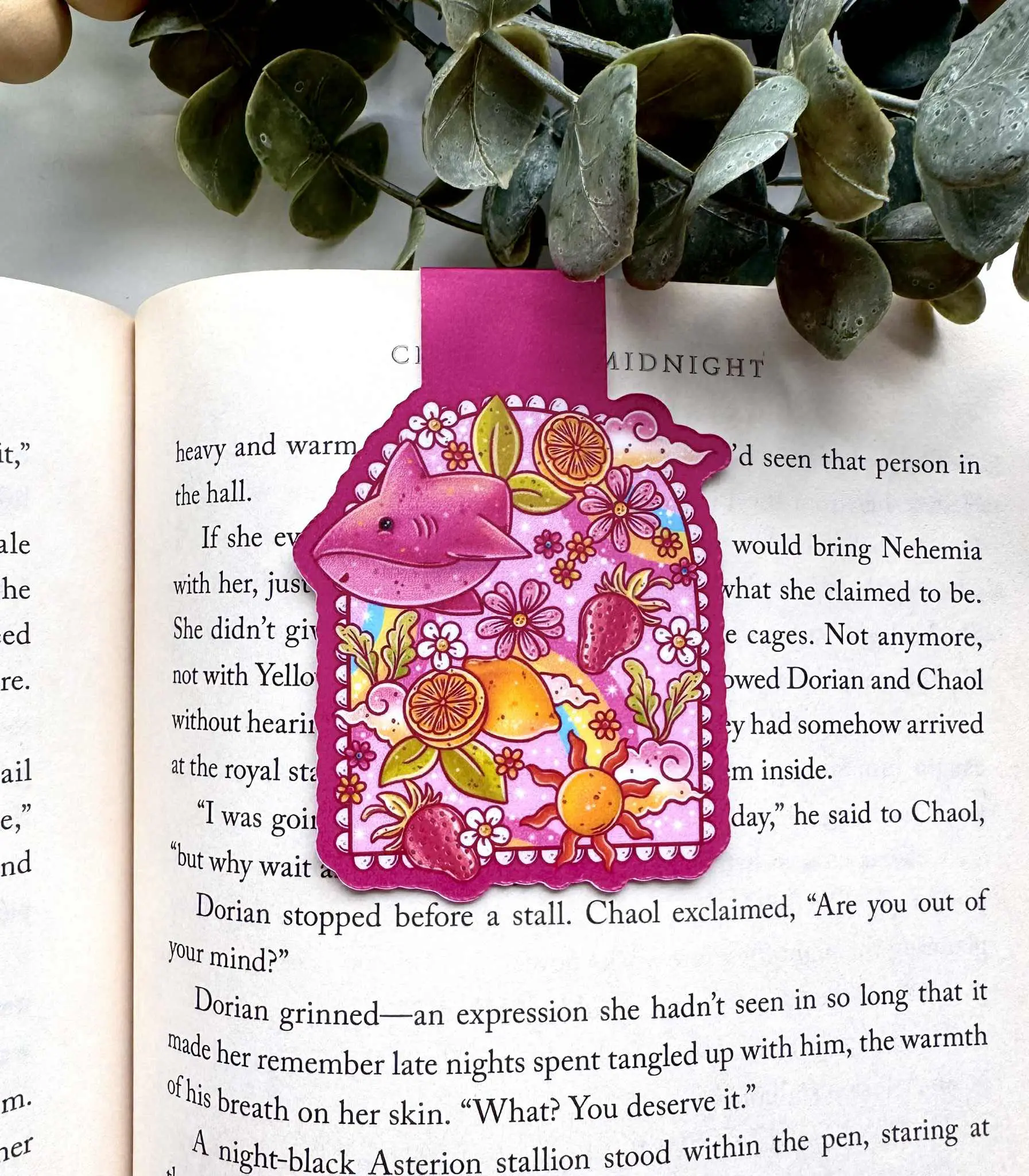 Strawberry Shark Cozy Magnetic Bookmark - Unique High-Quality Designs for Book Lovers & Booktok Readers - Perfect Gift for Her - Submerge into the Bookish World with Magnet Closure