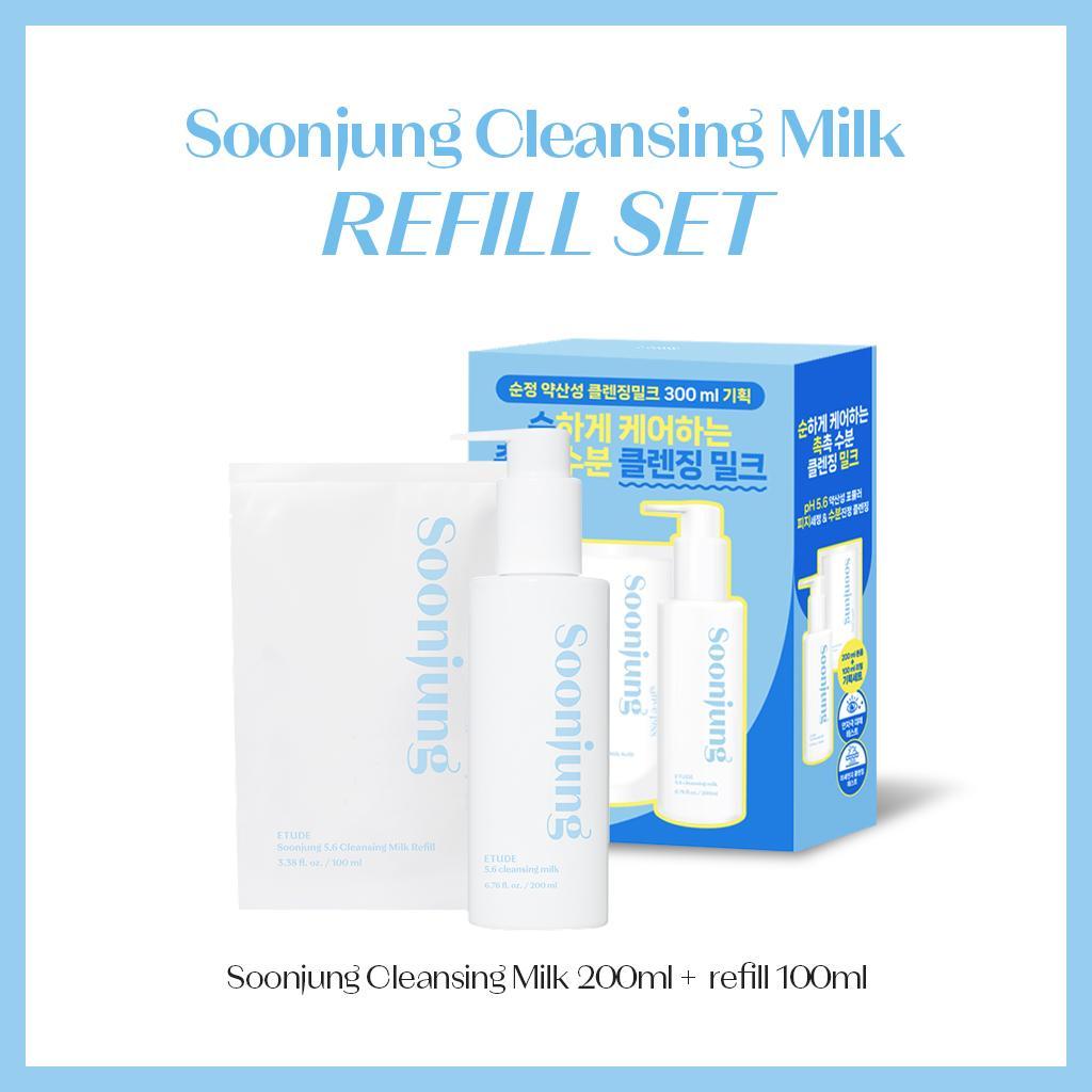 [ETUDE Official] Mother's Day Special | Soonjung Glow Up Essentials Set | Cleansing Milk Set(6.8 fl oz+3.4 fl oz)+pH5.5 Relief Toner 16.9 fl oz (500ml)+2x Barrier Intensive Cream 5.07 fl oz (150ml) | Panthenol, Madecassoside | Soothes dry skin