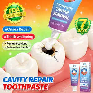 Cavity Repair Toothpaste FDA certified, repairs cavities, removes tartar, regenerates tooth enamel, provides quick pain relief, and freshens breath.