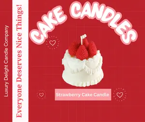 Strawberry Cake Candle