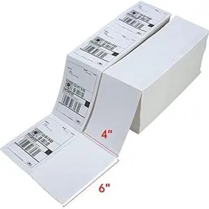 12000 Perforated Fanfold 4x6 Direct Thermal Shipping Labels for Zebra & Rollo