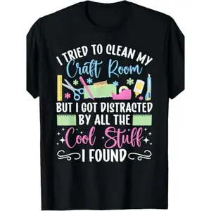 Scrapbook I tried to clean my craft room Scrapbooking T-Shirt.jpgSame style for men and women  summer short-sleeved printed T-shirt pure 220G
