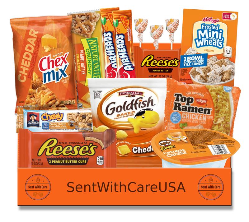 Orange Snack Box & Snack Gift Basket | Orange Party Gift Idea with American Snacks - Orange Candy Care Package | Birthday Gift Basket Idea Multipack snack  tok