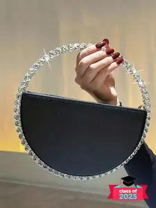 Women's Elegant Rhinestone Decorated Handbag, Trendy Exquisite Handbag, Fashionable Handbag for Daily Use, Unique Bags, Women Handbags
