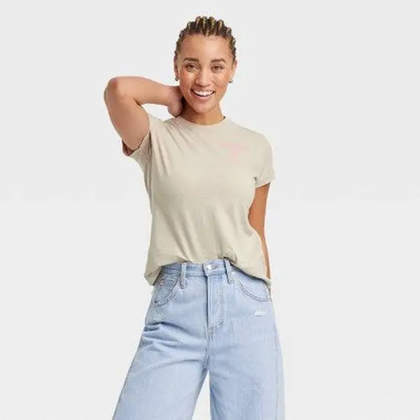 Women's Basic Round Neck Short Sleeve Pullover T-Shirt, Casual Wear, Size M