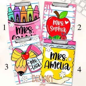 Personalized Teacher Acrylic Clipboard, Teacher Appreciation Gifts, Custom Name Teacher Paper Clipboard, End Of School Teacher Gifts