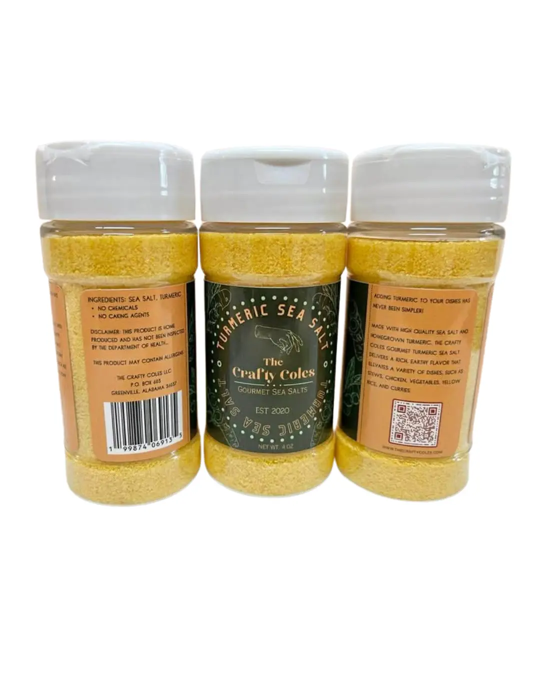 Turmeric Sea Salt - All Organic - All Natural from Home Grown Turmeric