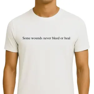 Limited Edition Men’s Text T-Shirt – White | Slim Fit | Crew Neck | Soft Poly-Cotton