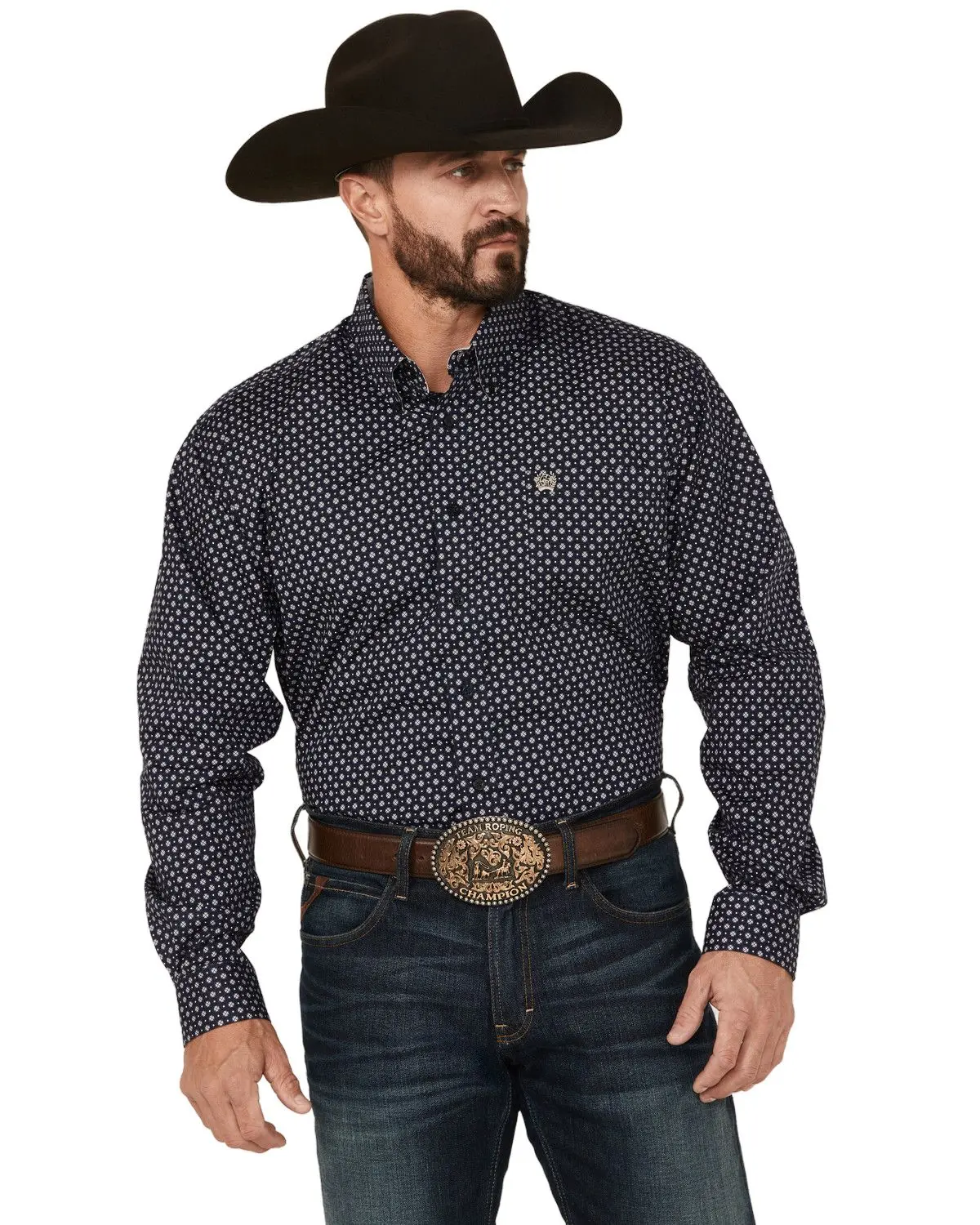 Cinch Men's Men'S Geo Print Long Sleeve Button-Down Western Shirt - Mtw1105859