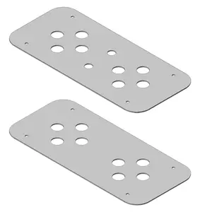 Stainless Steel Dome Light Plate with Radiused Corners and 8 Button Light Holes for Peterbilt and Kenworth