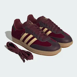 Adidas Samba OG Burgundy Gold Gum Women's Sneaker – Authentic Brand New Shoes JS1394