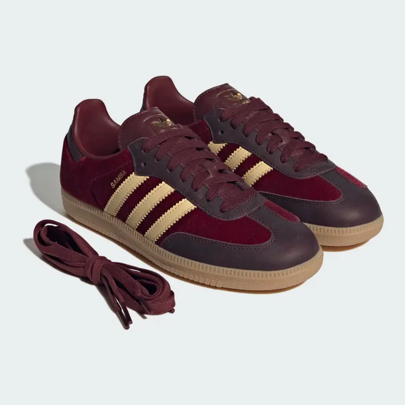 adidas gazelle silver green womens Adidas Samba OG Maroon Gold Metallic – Newcop main image 0
